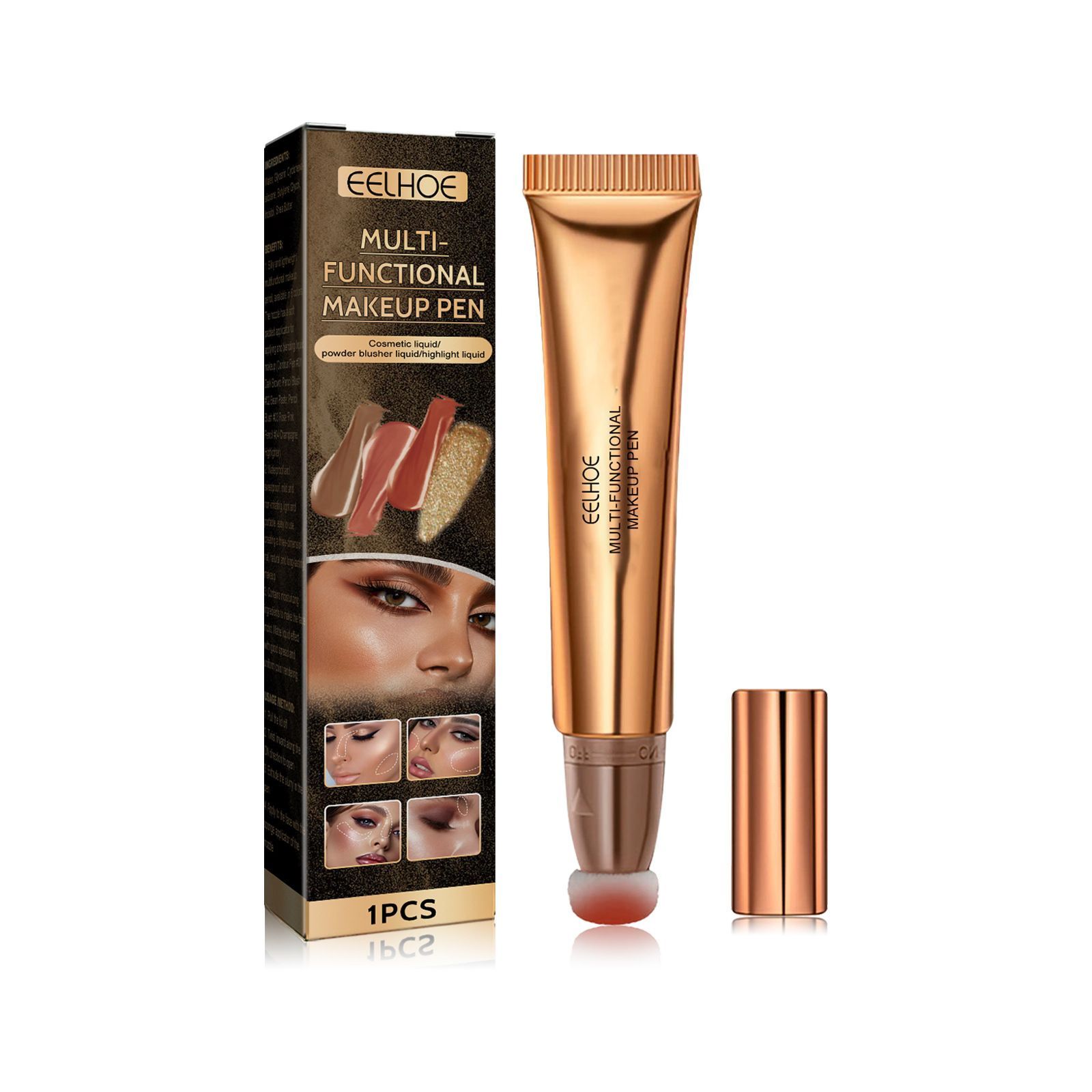 Multi-function High gloss powder blusher stick Facial contour multi-purpose cosmetic pen_voghion.com