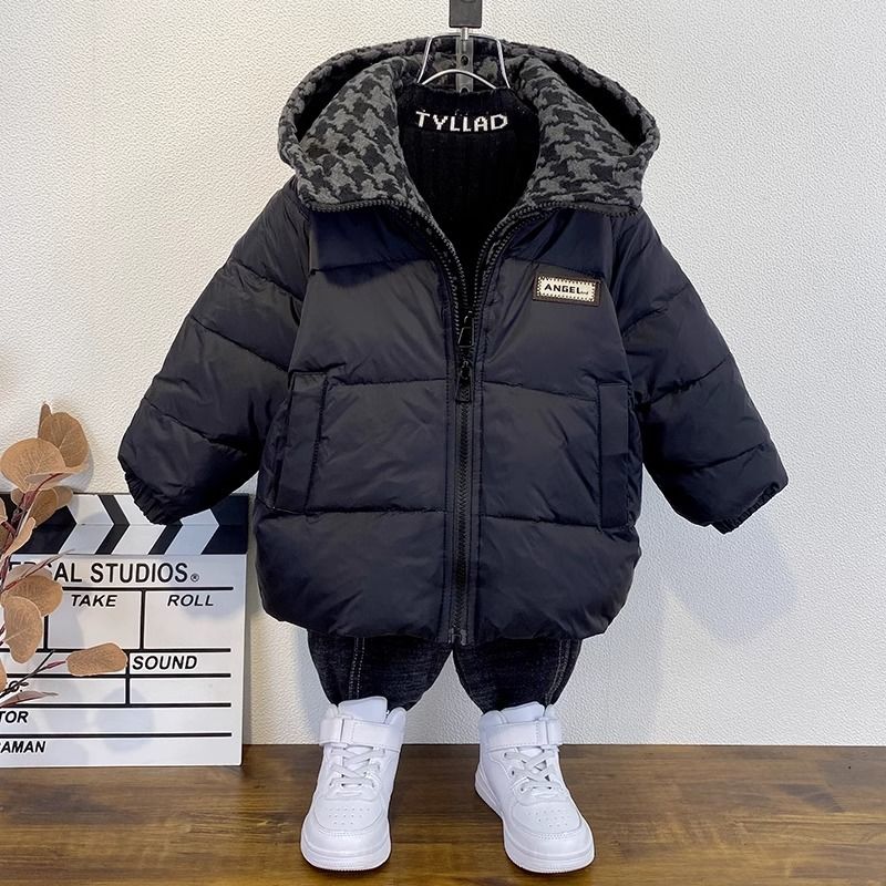 男童冬季加厚羽絨服2024新款洋氣兒童白鴨絨棉衣網紅男孩棉服外套