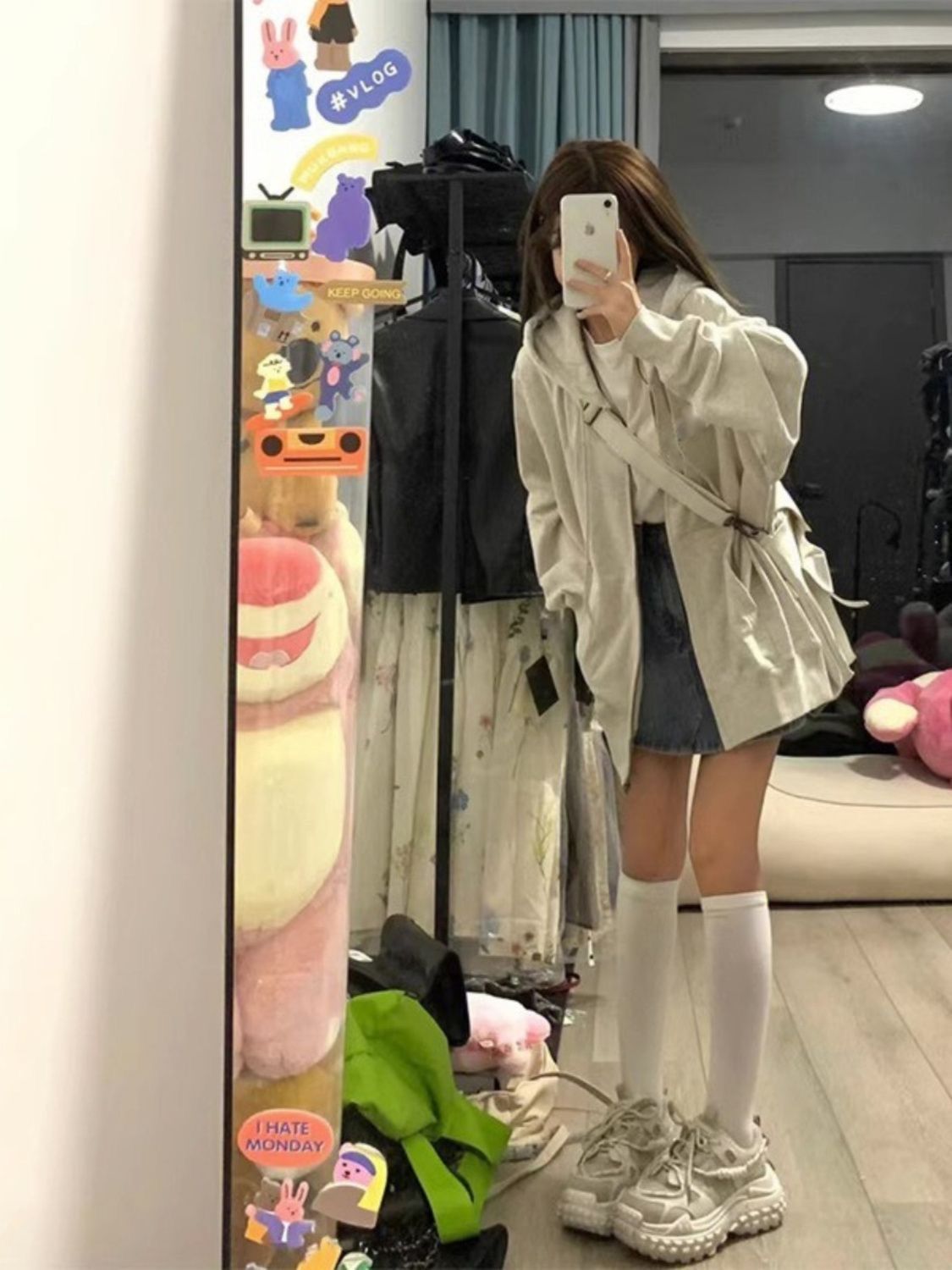 美式灰色連帽衛衣女春秋oversize2023新款爆款寬鬆休閒開衫外套潮