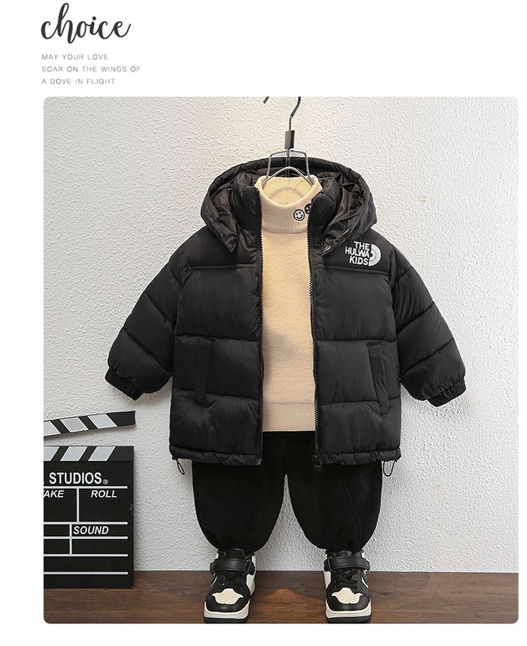 Boys Winter Down Jacket Thickened Cotton Padded Coat For Kids_voghion.com