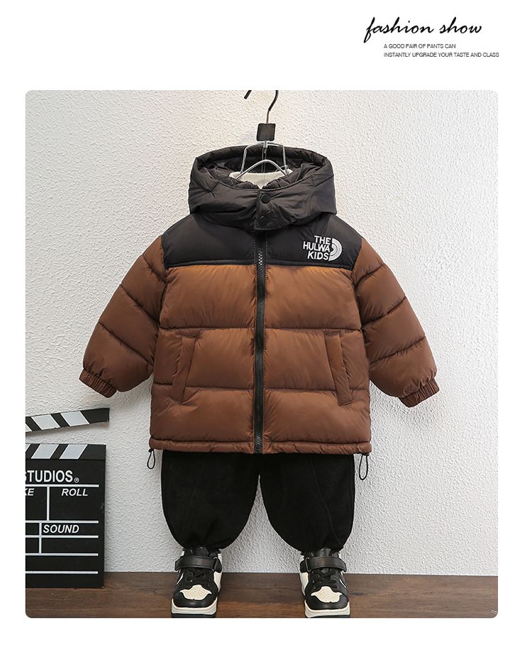Boys Winter Down Jacket Thickened Cotton Padded Coat For Kids_voghion.com