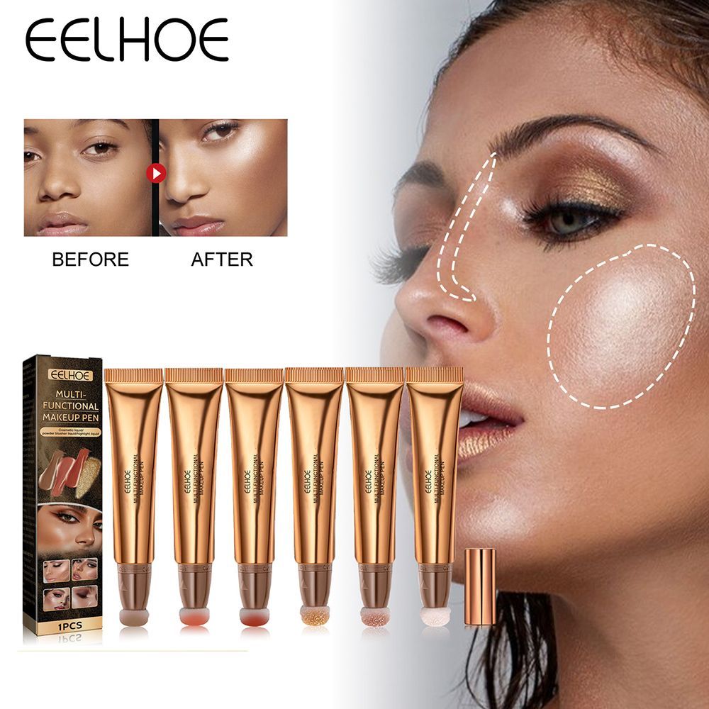Multi-function High gloss powder blusher stick Facial contour multi-purpose cosmetic pen_voghion.com