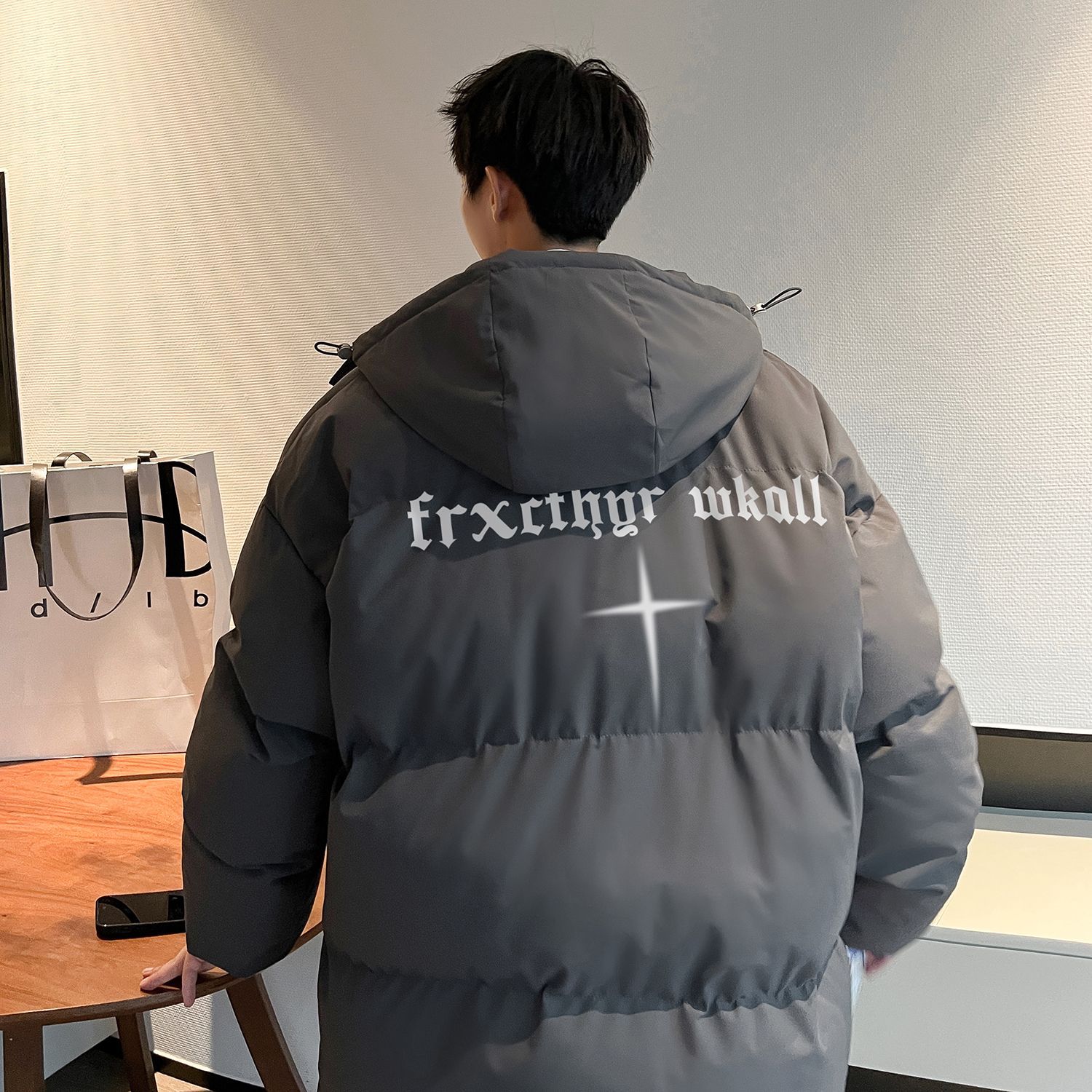 連帽棉衣男2023新款冬季潮牌寬鬆羽絨棉服外套美式大碼棉襖子百搭