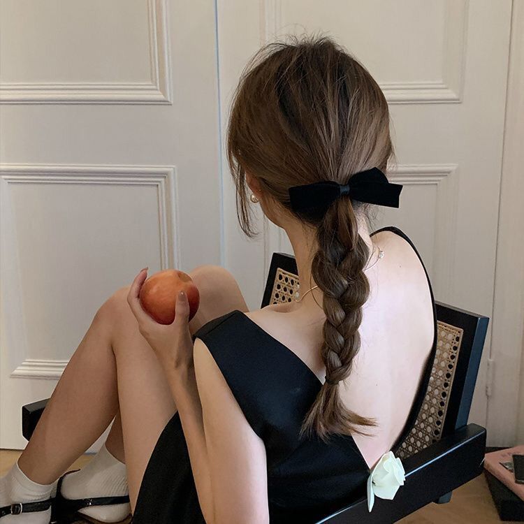 Fermaglio a fiocco in velluto per donna accessorio capelli chic_voghion.com