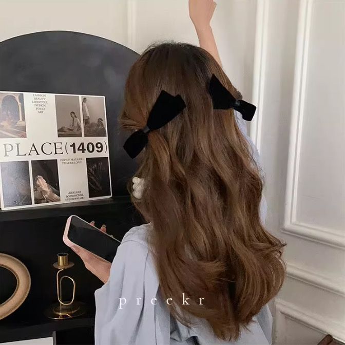 Fermaglio a fiocco in velluto per donna accessorio capelli chic_voghion.com