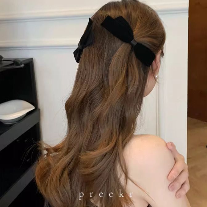 Fermaglio a fiocco in velluto per donna accessorio capelli chic_voghion.com