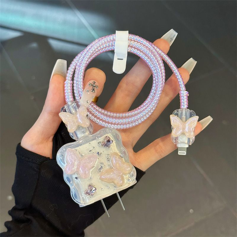 Câble de données Glitter 15 pouces, protecteur de chargeur 14 Pro Max, charge rapide 20 W, pour iPad 8_voghion.com