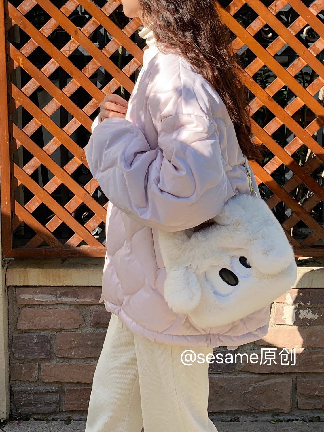 Versatile ins cute plush bag for women autumn and winter 2023 new trendy one-shoulder crossbody bag niche portable plush bag