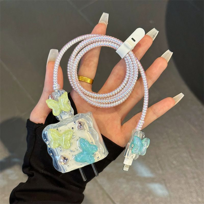 Glitter 15 Data Cable Wrap 14 Pro Max Charger Protector 20W Fast Charging IPad 8_voghion.com