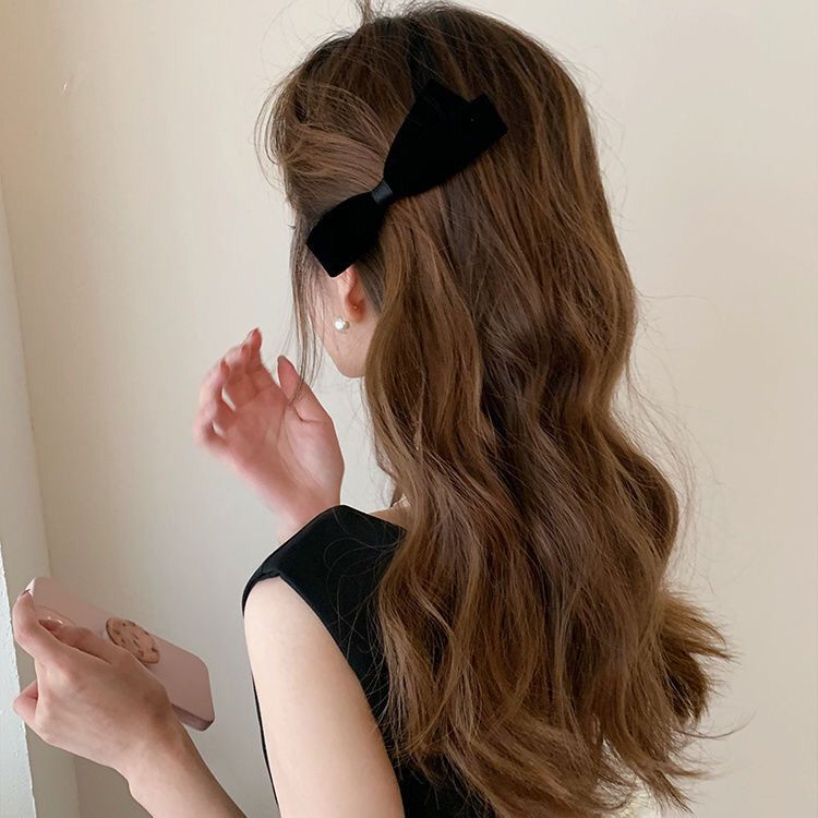 Fermaglio a fiocco in velluto per donna accessorio capelli chic_voghion.com