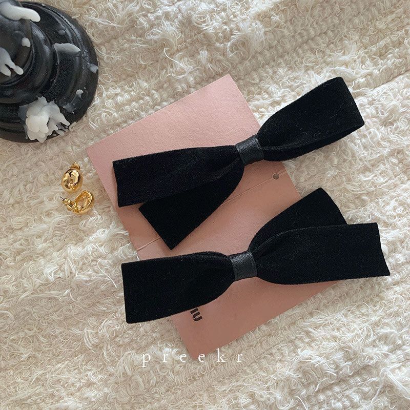 Fermaglio a fiocco in velluto per donna accessorio capelli chic_voghion.com