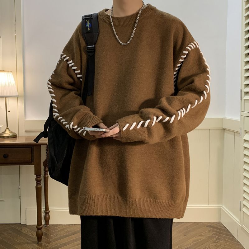 毛衣男士冬季外套2023新款爆款慵懒针织衫小众设计感百搭潮流上衣