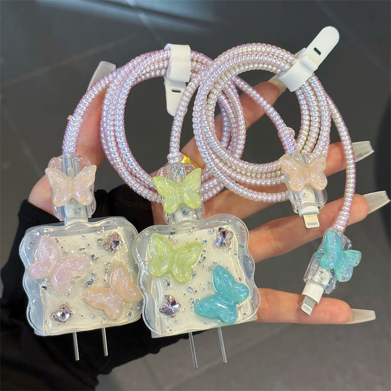 Glitter 15 Data Cable Wrap 14 Pro Max Charger Protector 20W Fast Charging IPad 8_voghion.com