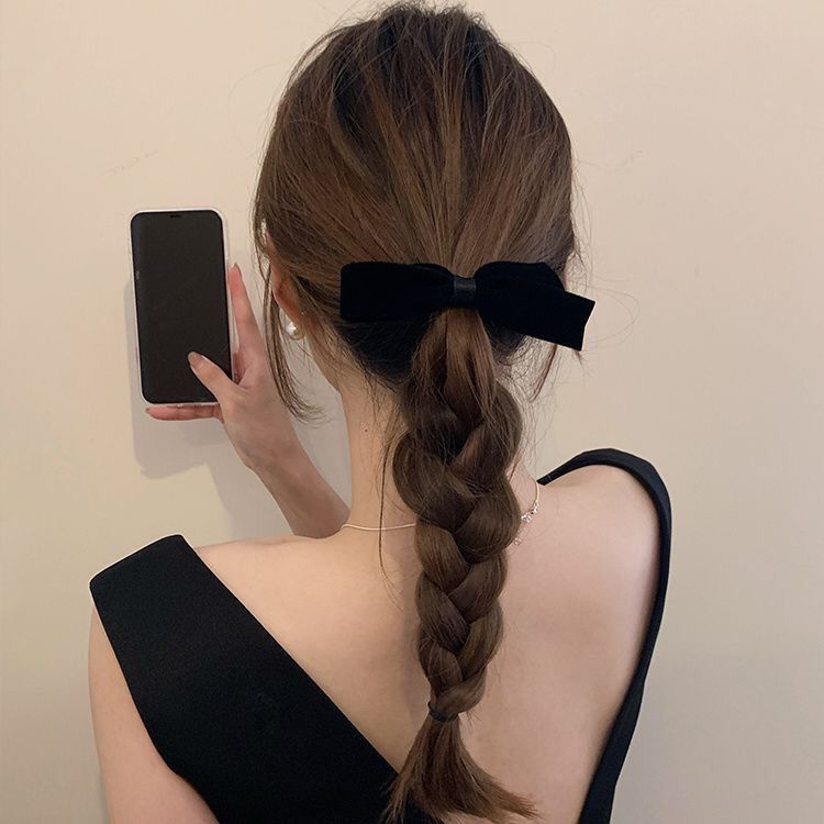 Fermaglio a fiocco in velluto per donna accessorio capelli chic_voghion.com