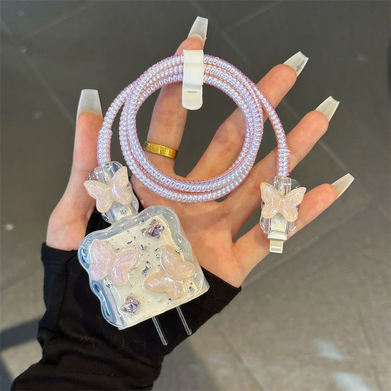 Glitter 15 Data Cable Wrap 14 Pro Max Charger Protector 20W Fast Charging IPad 8_voghion.com