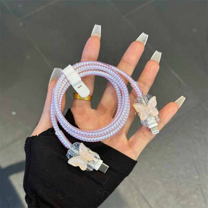 Glitter 15 Data Cable Wrap 14 Pro Max Charger Protector 20W Fast Charging IPad 8_voghion.com