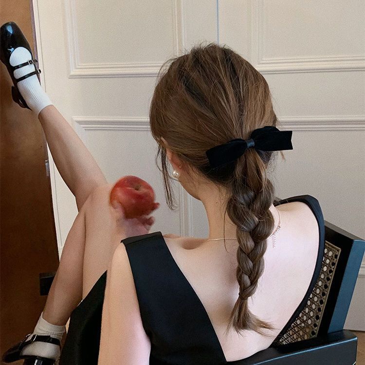 Fermaglio a fiocco in velluto per donna accessorio capelli chic_voghion.com
