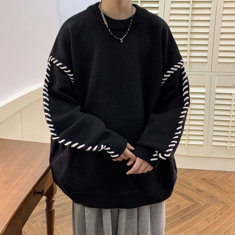 毛衣男士冬季外套2023新款爆款慵懶針織衫小眾設計感百搭潮流上衣