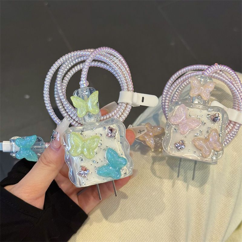 Câble de données Glitter 15 pouces, protecteur de chargeur 14 Pro Max, charge rapide 20 W, pour iPad 8_voghion.com