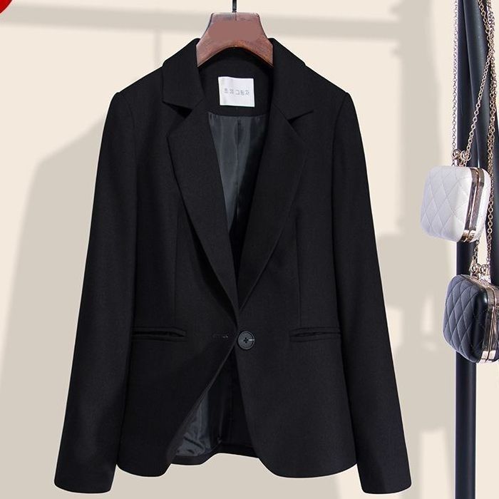 Professional black suit jacket for women new slim fit Korean style internet celebrity casual small man top suit spring, autumn and winter