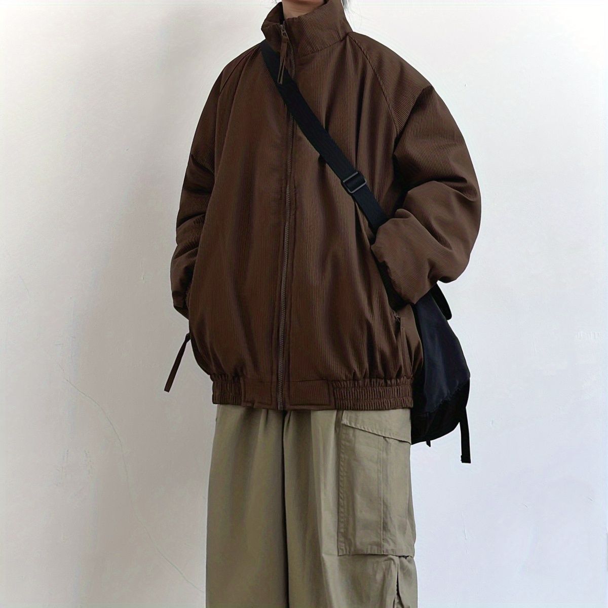两件装/单件日系复古男中性棉衣宽松加厚立领情侣棉服冬季套装潮