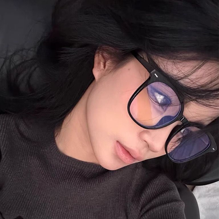 新款防藍光眼鏡女款ins大框素顏學生近視眼鏡黑色框架純欲韓版潮