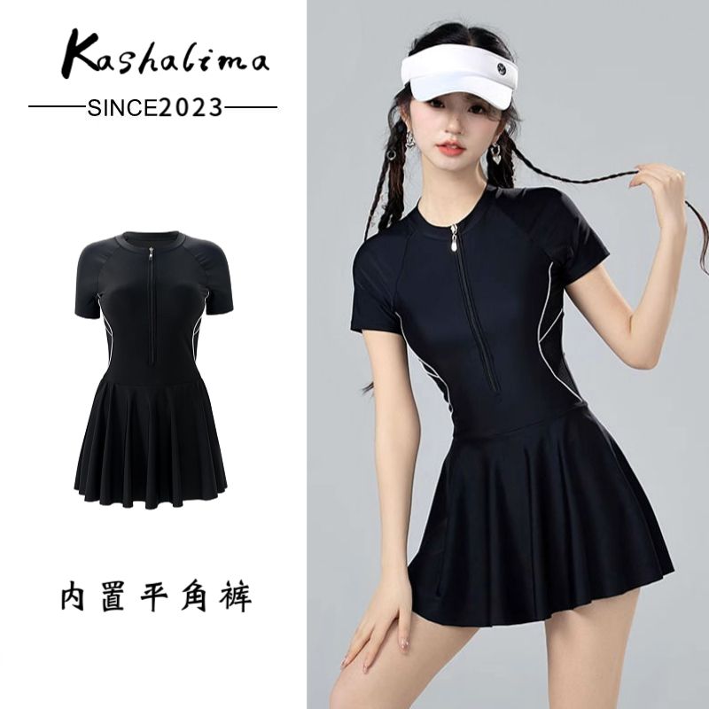 泳衣女款2024新爆款夏季高級感連體游泳衣女孩大碼顯瘦泡溫泉泳裝