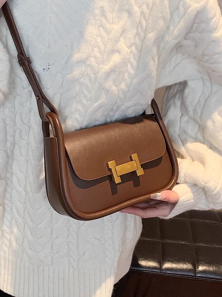 Retro Fashion Maillard Underarm Bag Women's New  Autumn and Winter Commuting Versatile Small Square Bag Casual Shoulder Bag