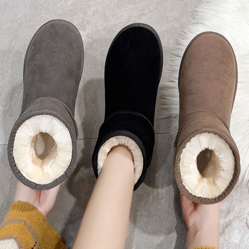 Velvet thickened snow boots women's short boots women's  winter new style bag-top cotton shoes warm shoes women's shoes short boots