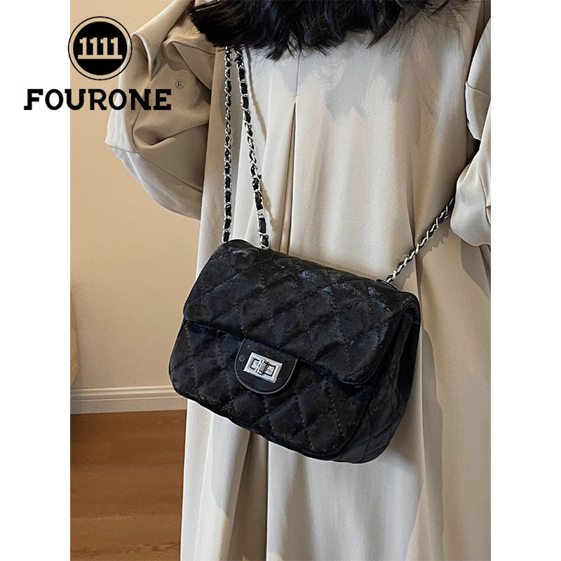 French style bag for women new fashion velvet small fragrant rhombus chain bag versatile crossbody bag