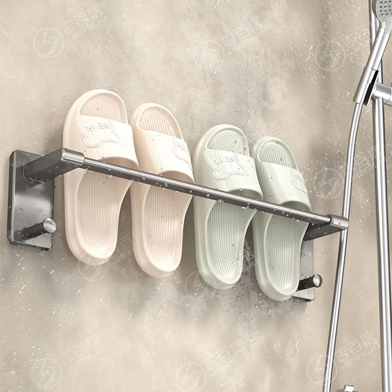 浴室洗手间鞋子收纳架免打孔卫生间置物架壁挂式沥水架子拖鞋挂架
