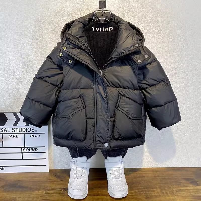 男童冬季羽絨服2023新款兒童韓版白鴨絨加厚棉衣寶寶潮酷棉服外套