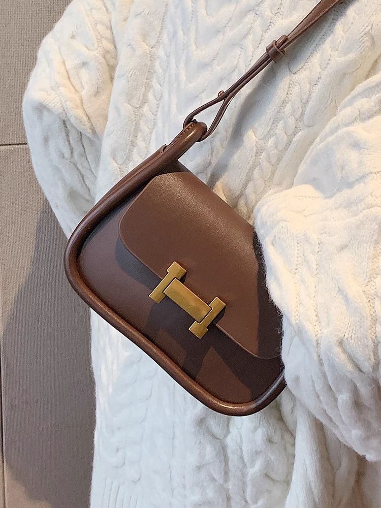 Retro Fashion Maillard Underarm Bag Women's New  Autumn and Winter Commuting Versatile Small Square Bag Casual Shoulder Bag