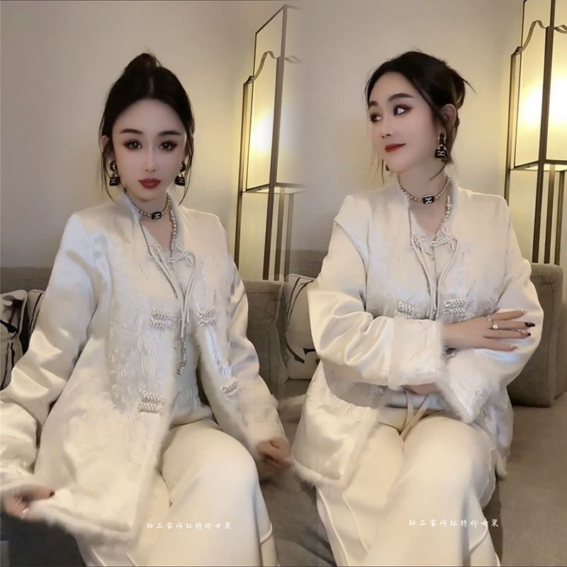 今年流行2023新款爆款歐貨棉服超好看高級感新中式國風夾棉外套女