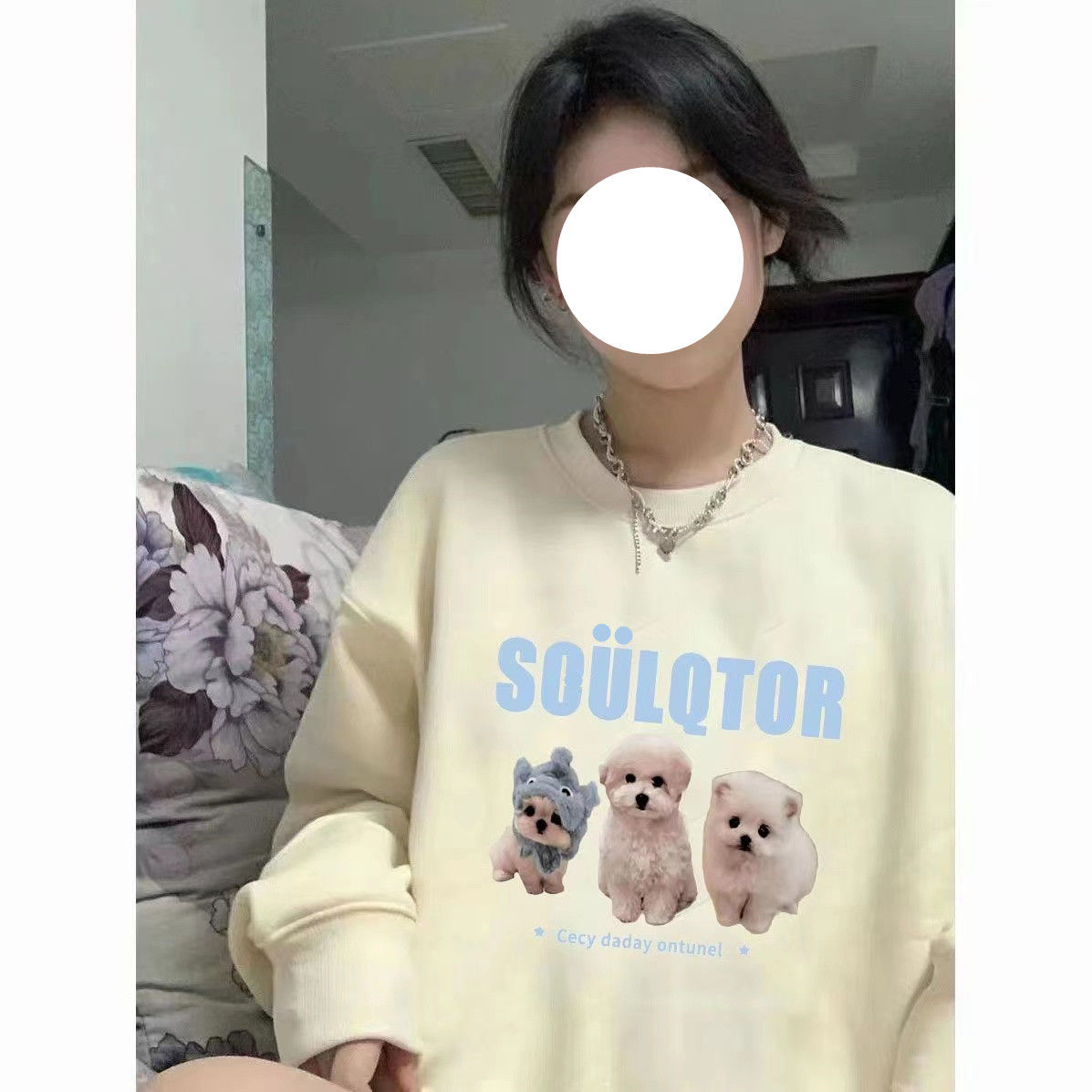 圓領韓系加絨衛衣女士秋冬oversize設計感小眾美式復古2023新款