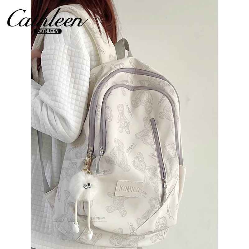 School bag college student simple cute backpack backpack Japanese versatile mini travel printed bear bag