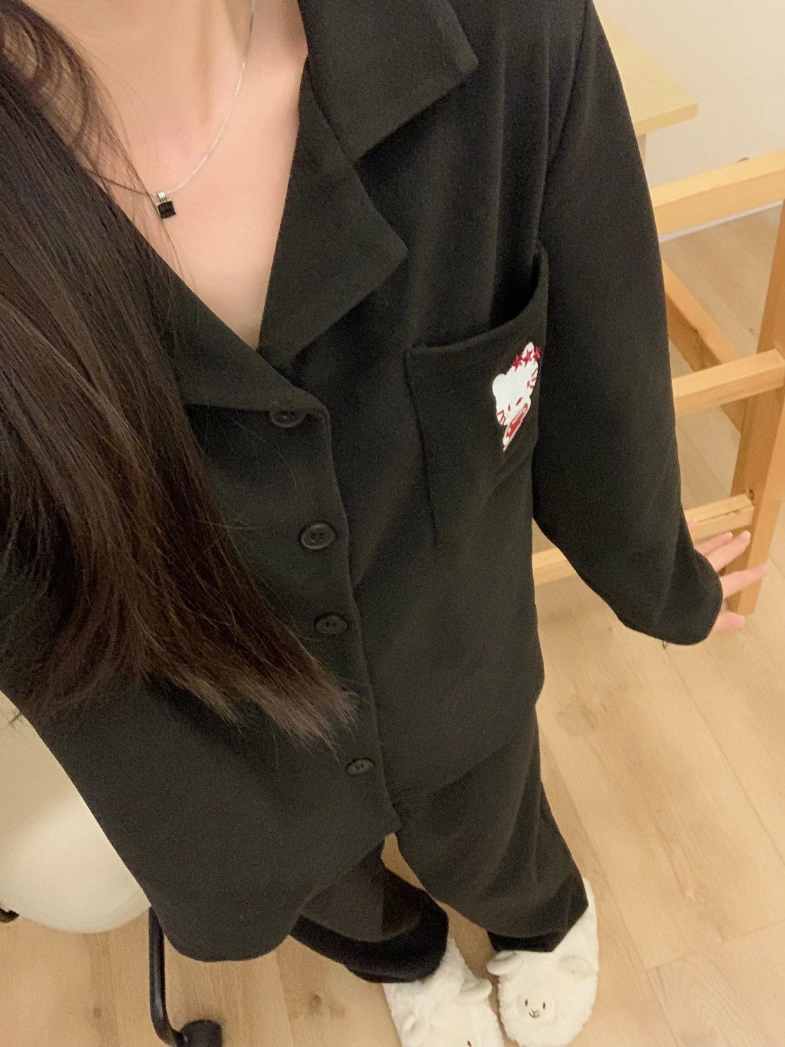 可愛kt貓德絨保暖睡衣女秋冬新款加絨加厚長袖長褲學生家居服套裝