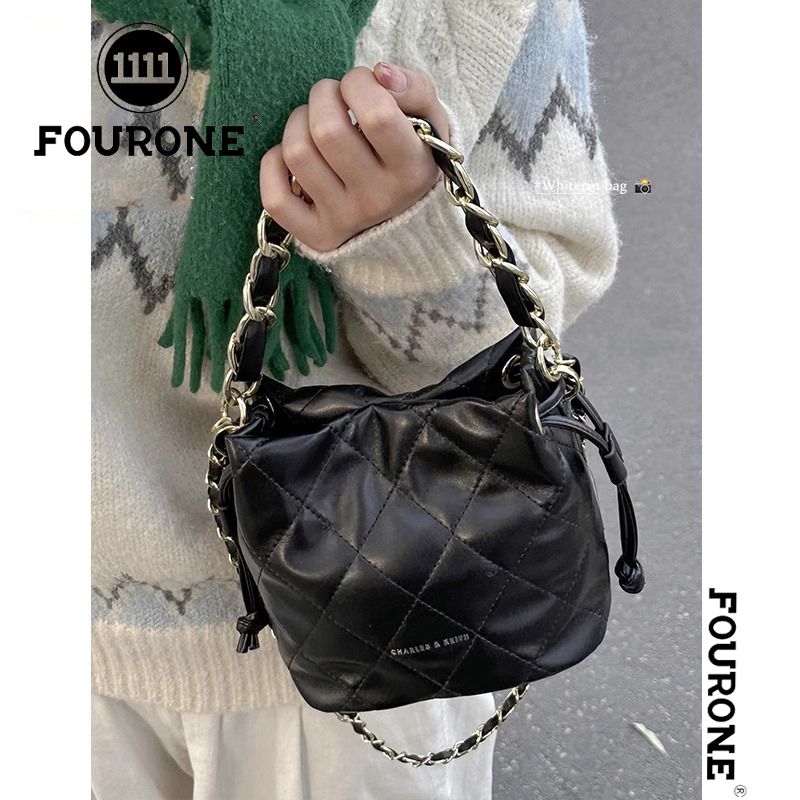 Diamond chain bucket bag 2023 bag women's new autumn and winter small bag niche shoulder bag armpit bag