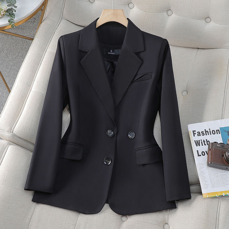 Black small suit jacket for women Spring and Autumn 2024 new street style Korean style women's casual temperament small suit top