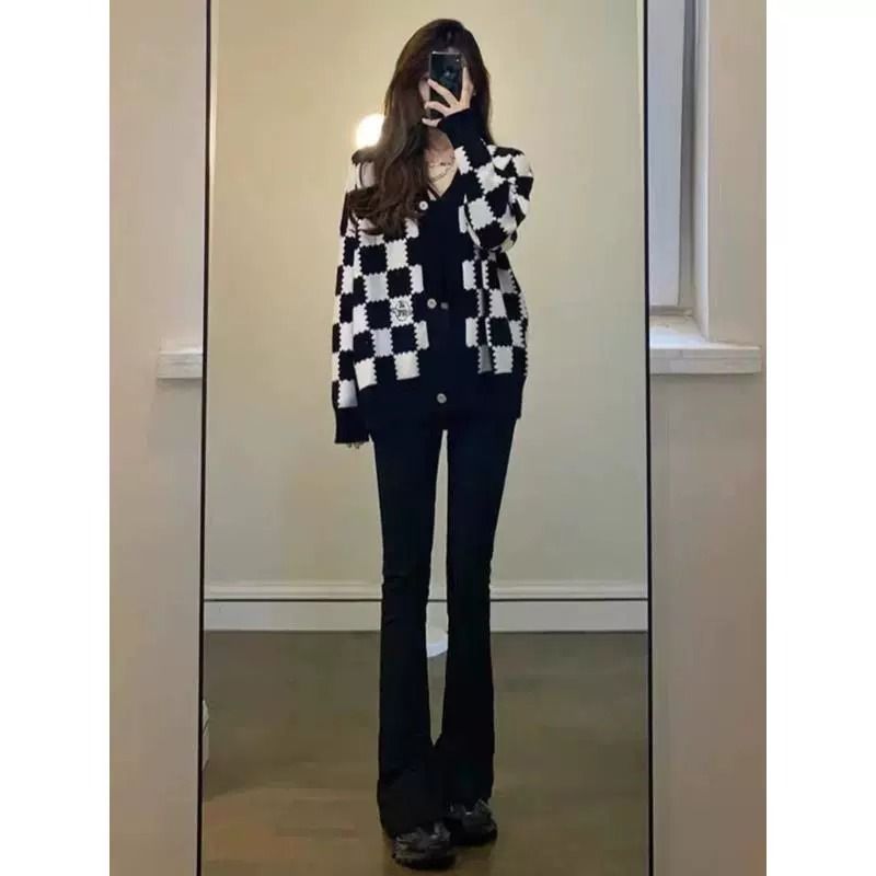 Black jeans for women in autumn and winter 2023 new style high-waisted slimming small stretchy versatile floor-length flared pants trend