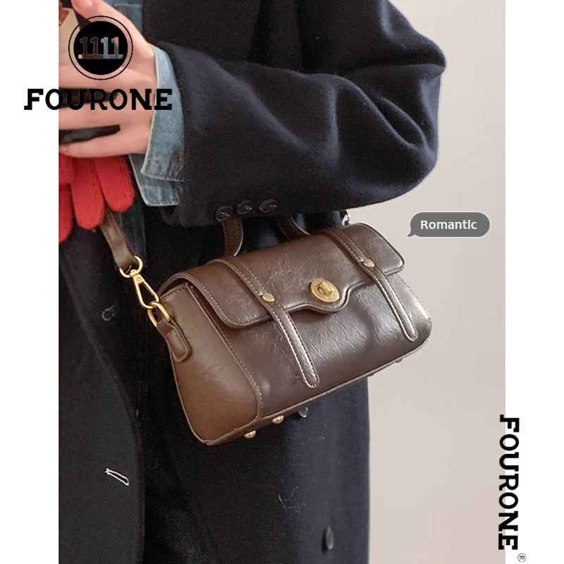 Portable briefcase bag, autumn and winter women's bag, new trendy retro small square bag, versatile shoulder bag, crossbody bag