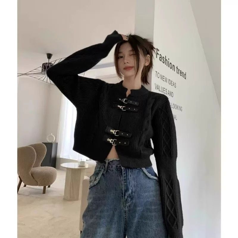 Sweet and Spicy Style Short Sweater Women's  Autumn and Winter New Korean Style Loose Lazy Style Knitted Cardigan Jacket