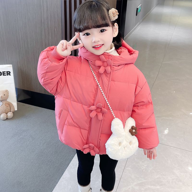 Girls' Down Jacket Winter 2023 New Style Children's Lightweight White Duck Down Baby Korean Style Hooded Winter Jacket