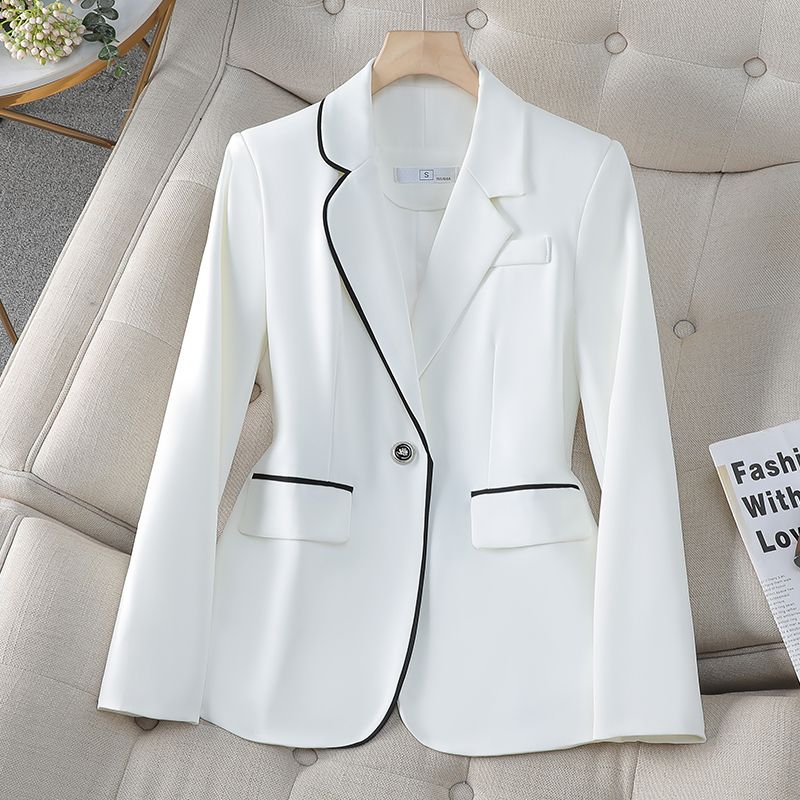 Small black suit jacket for women spring and autumn 2024 new design niche French top slim small suit