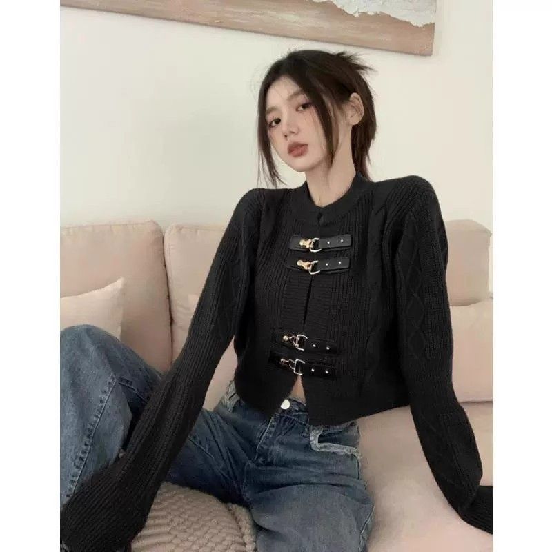 Sweet and Spicy Style Short Sweater Women's  Autumn and Winter New Korean Style Loose Lazy Style Knitted Cardigan Jacket