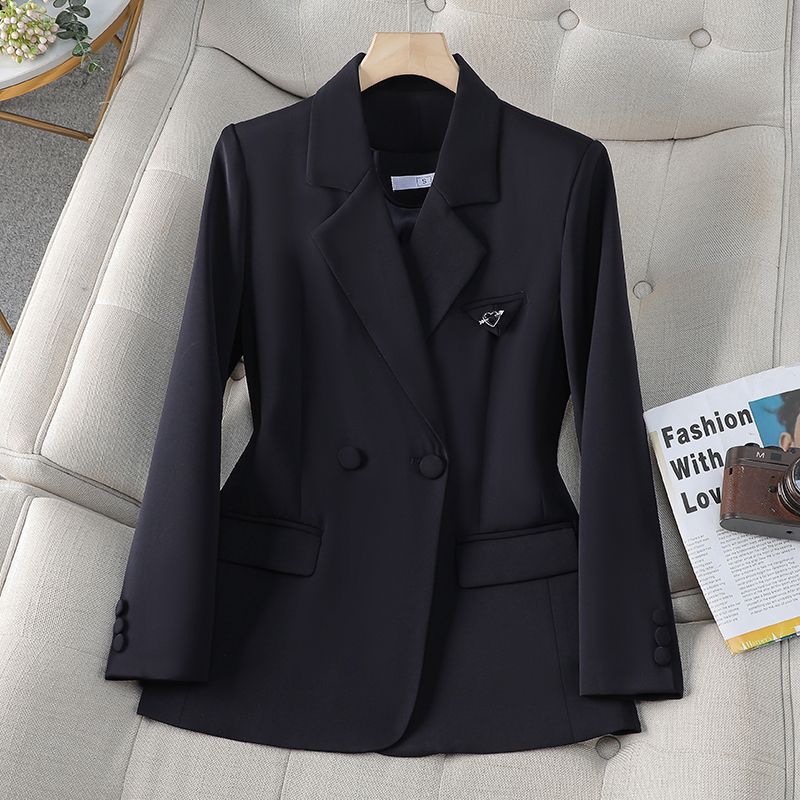 Black suit jacket for women 2024 new spring and autumn high-end professional wear temperament fashionable Korean style suit top