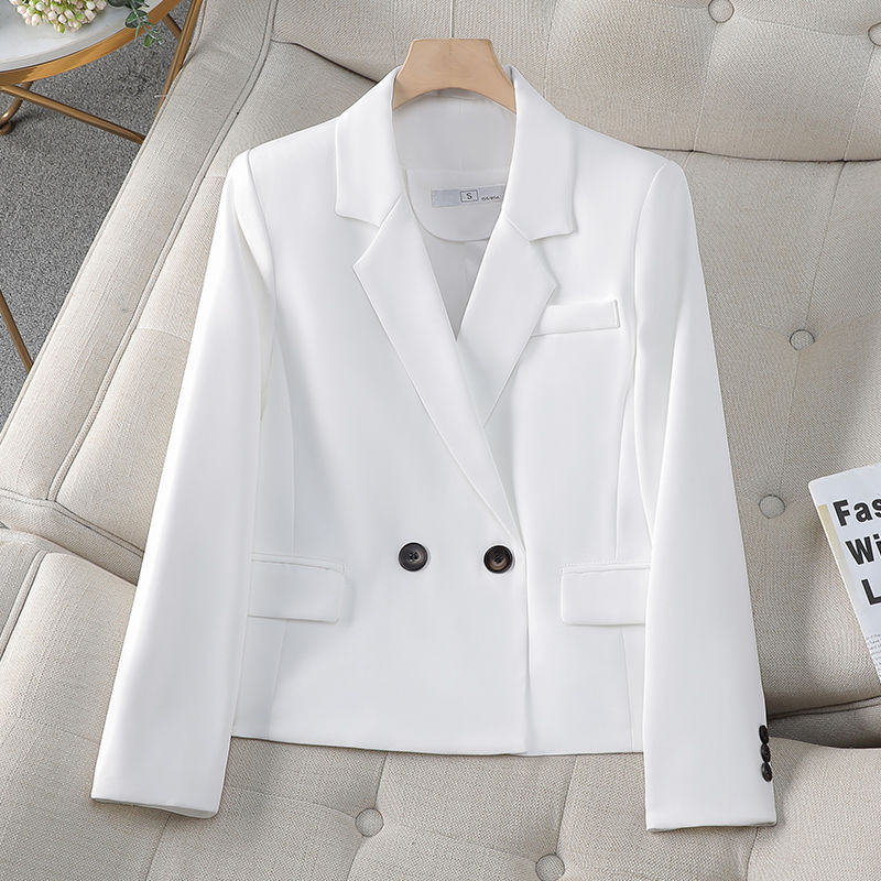 白色小西装外套女春秋2024新款休闲短款小个子上衣高级感气质西服