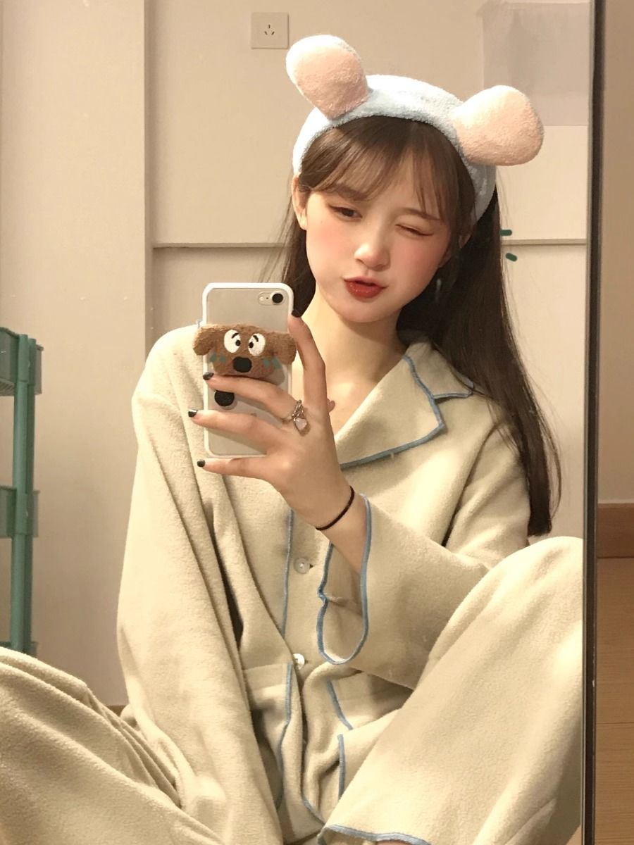 加絨加厚睡衣女秋冬季新款甜美少女風可外穿長袖德絨家居服套裝冬