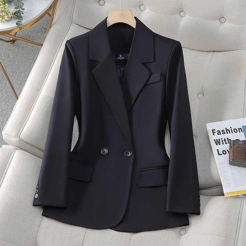 Rose red suit jacket for women spring and autumn 2024 new style this year's popular high-end temperament casual small suit top