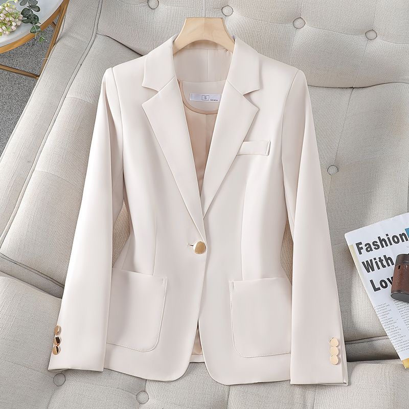Brown blazer women's spring and autumn high-end 2024 slim temperament professional wear popular small suit top